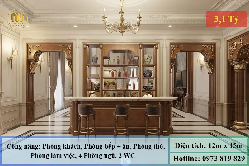 Biệt Thự Tân Cổ Điển Mặt Tiền 12m – Kiến Trúc Sang Trọng