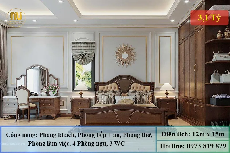 Biệt Thự Tân Cổ Điển Mặt Tiền 12m – Kiến Trúc Sang Trọng