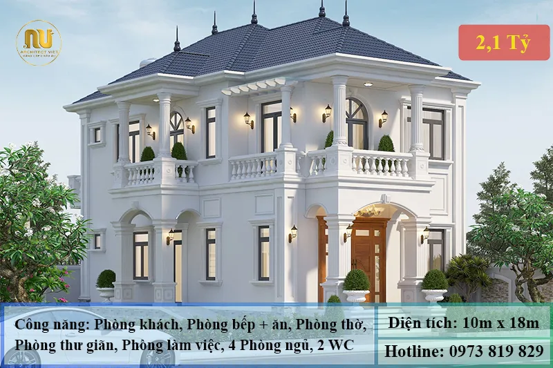 Mẫu Biệt Thự 180m2 Sang Trọng – Không Gian Sống Chuẩn