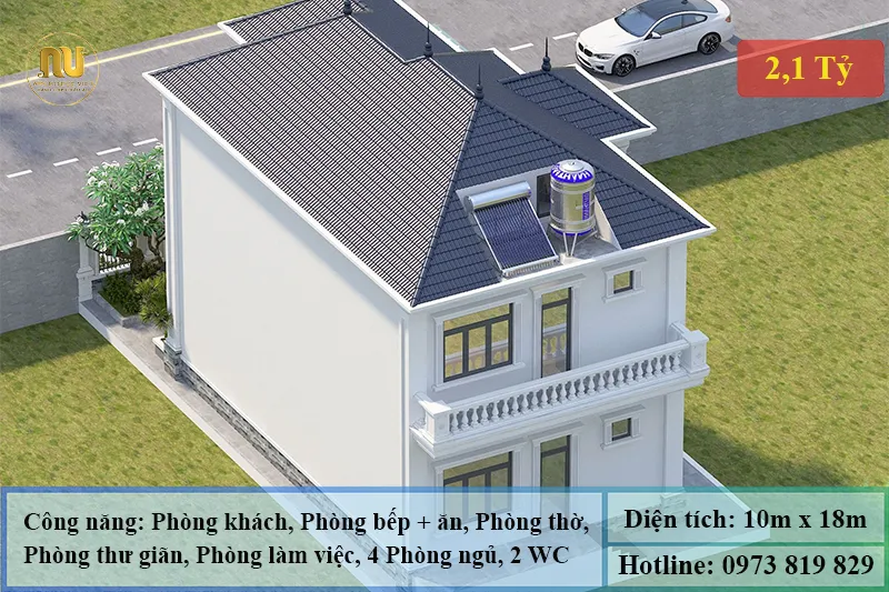 Mẫu Biệt Thự 180m2 Sang Trọng – Không Gian Sống Chuẩn