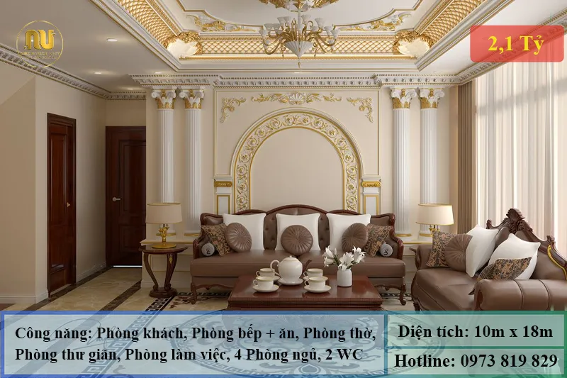 Mẫu Biệt Thự 180m2 Sang Trọng – Không Gian Sống Chuẩn