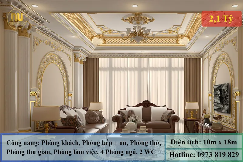 Mẫu Biệt Thự 180m2 Sang Trọng – Không Gian Sống Chuẩn