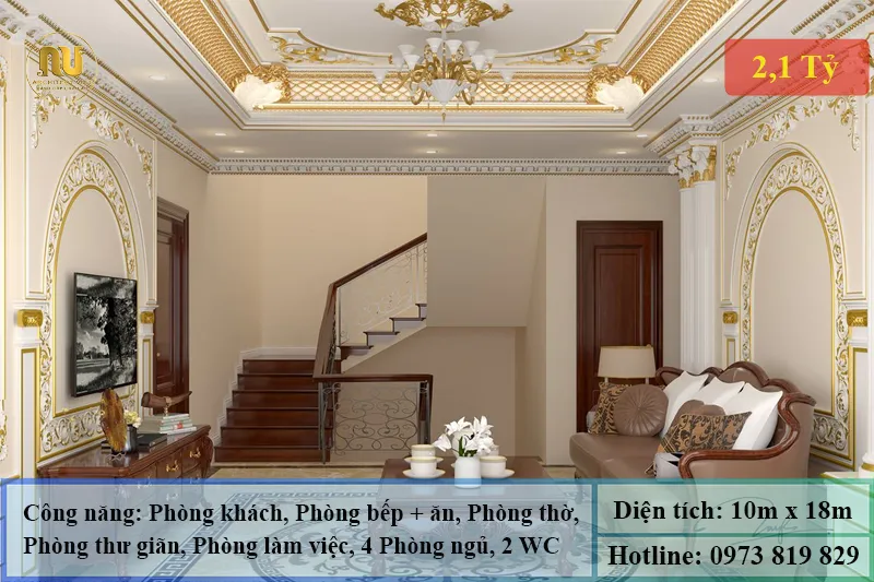 Mẫu Biệt Thự 180m2 Sang Trọng – Không Gian Sống Chuẩn