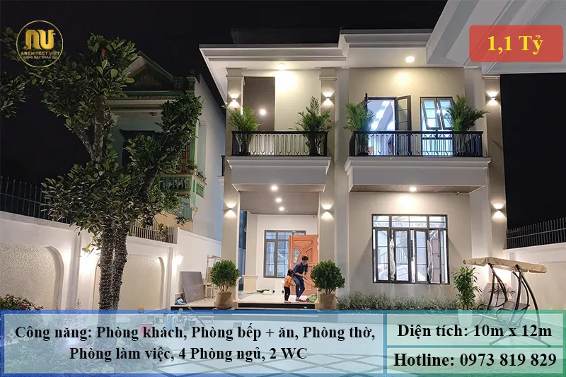 Mẫu Nhà 12x10m Hiện Đại – Không Gian Sống Đẹp