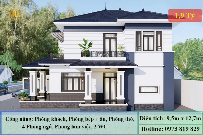 Mẫu Nhà 2 Tầng Mái Nhật 120m2 – Không Gian Sống Hiện Đại