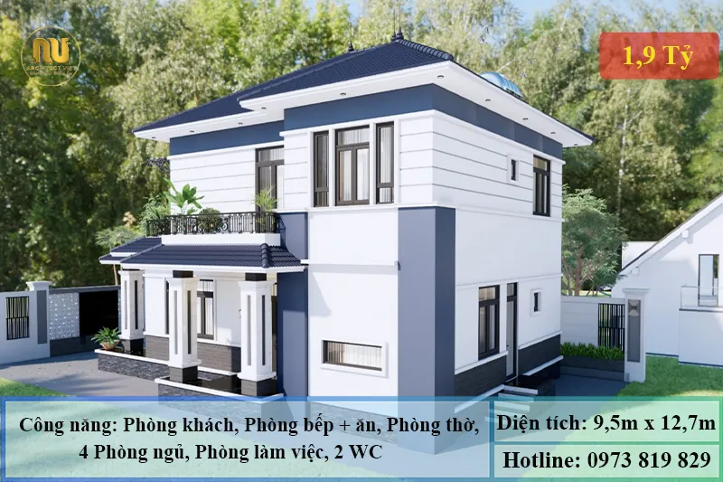 Mẫu Nhà 2 Tầng Mái Nhật 120m2 – Không Gian Sống Hiện Đại