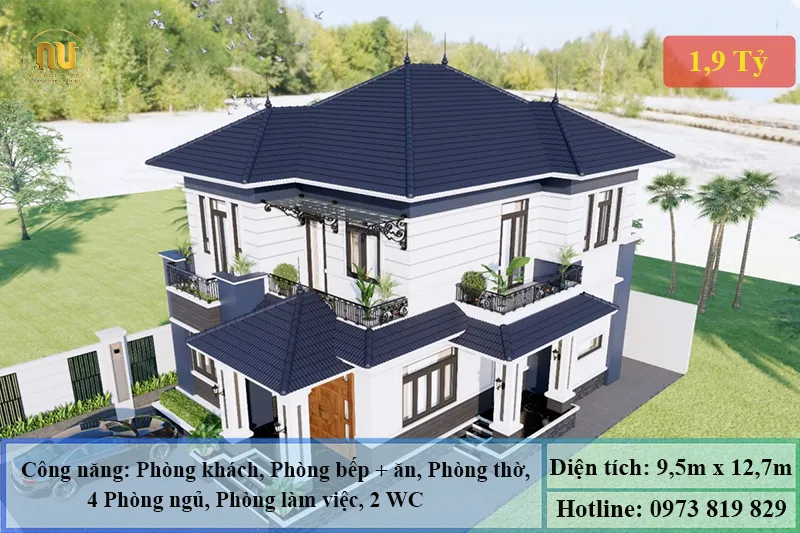 Mẫu Nhà 2 Tầng Mái Nhật 120m2 – Không Gian Sống Hiện Đại
