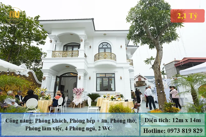 Mẫu Nhà 2 Tầng Mặt Tiền 12m Sang Trọng, Hiện Đại