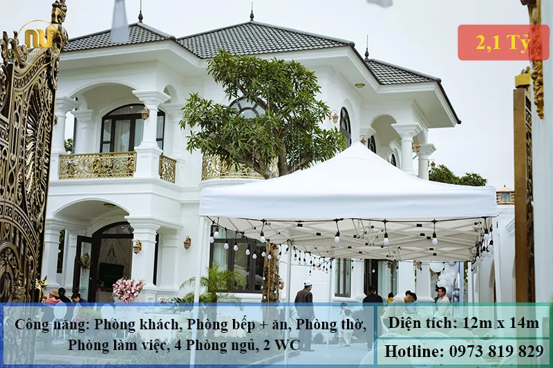 Mẫu Nhà 2 Tầng Mặt Tiền 12m Sang Trọng, Hiện Đại
