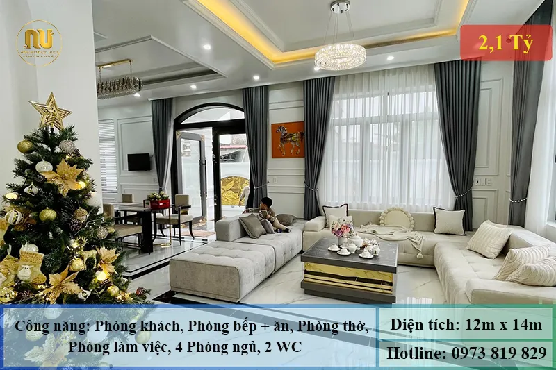 Mẫu Nhà 2 Tầng Mặt Tiền 12m Sang Trọng, Hiện Đại