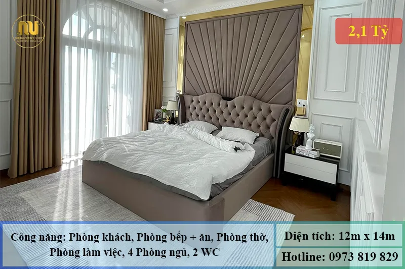 Mẫu Nhà 2 Tầng Mặt Tiền 12m Sang Trọng, Hiện Đại