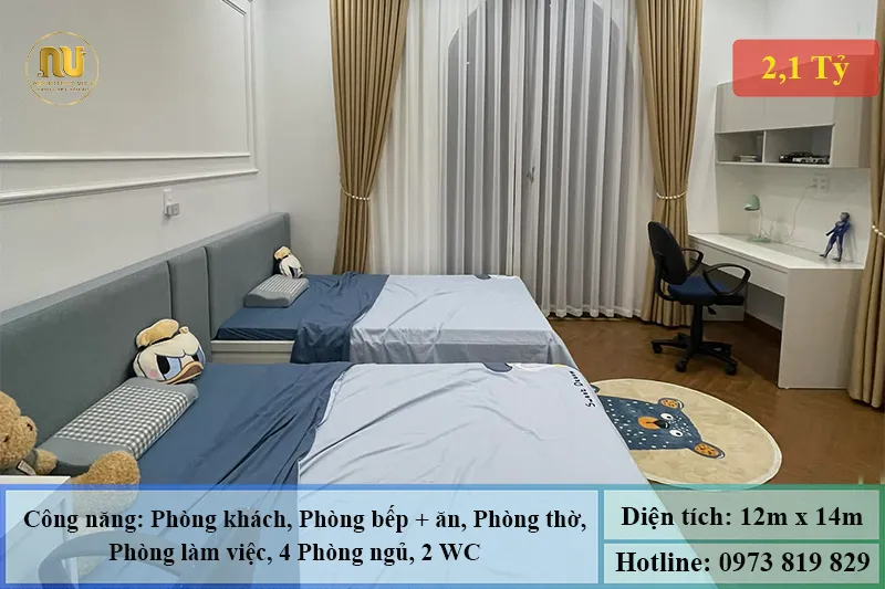 Mẫu Nhà 2 Tầng Mặt Tiền 12m Sang Trọng, Hiện Đại