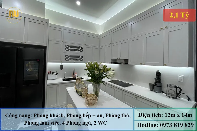 Mẫu Nhà 2 Tầng Mặt Tiền 12m Sang Trọng, Hiện Đại