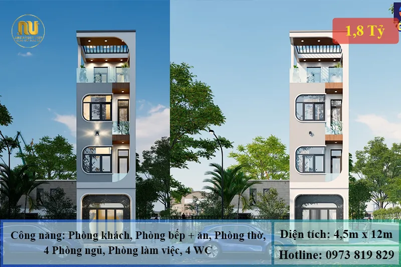 Mẫu Nhà 3 Tầng 1 Tum 4x12m – Không Gian Sống Hiện Đại