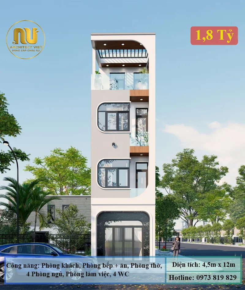 Mẫu Nhà 3 Tầng 1 Tum 4x12m – Không Gian Sống Hiện Đại