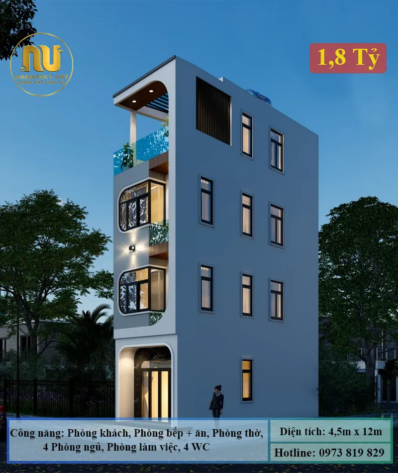 Mẫu Nhà 3 Tầng 1 Tum 4x12m – Không Gian Sống Hiện Đại