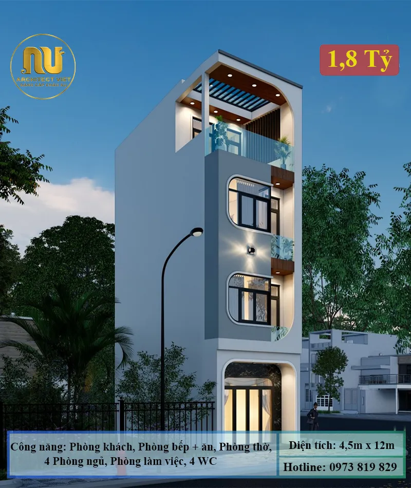 Mẫu Nhà 3 Tầng 1 Tum 4x12m – Không Gian Sống Hiện Đại