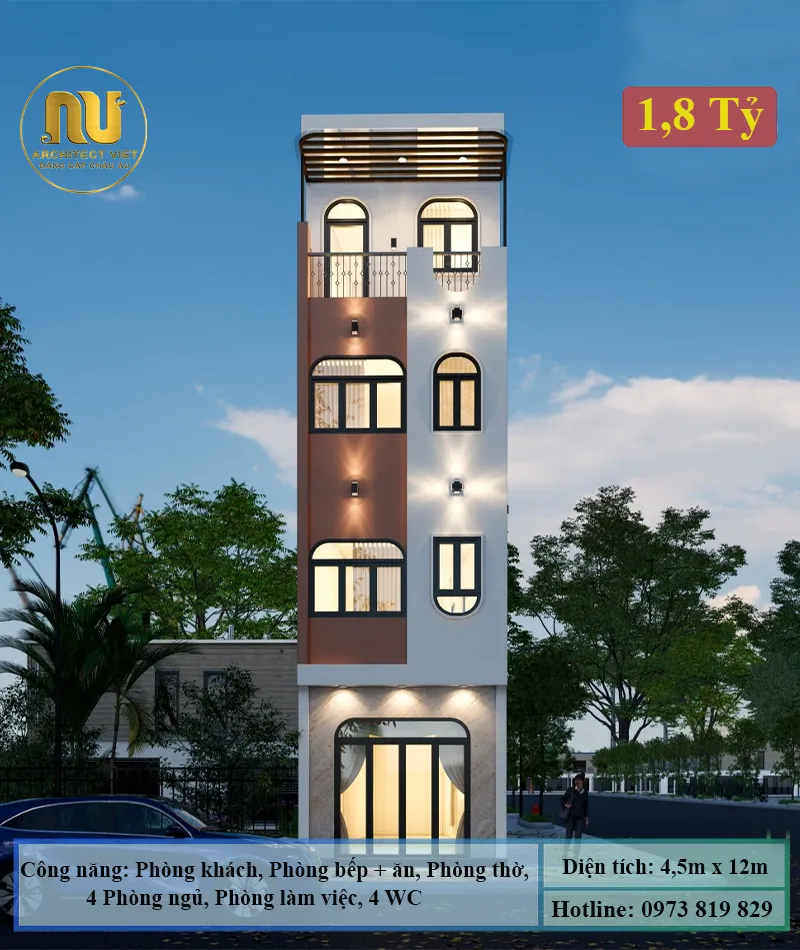 Mẫu Nhà 3 Tầng 1 Tum Hiện Đại – Không Gian Đẳng Cấp