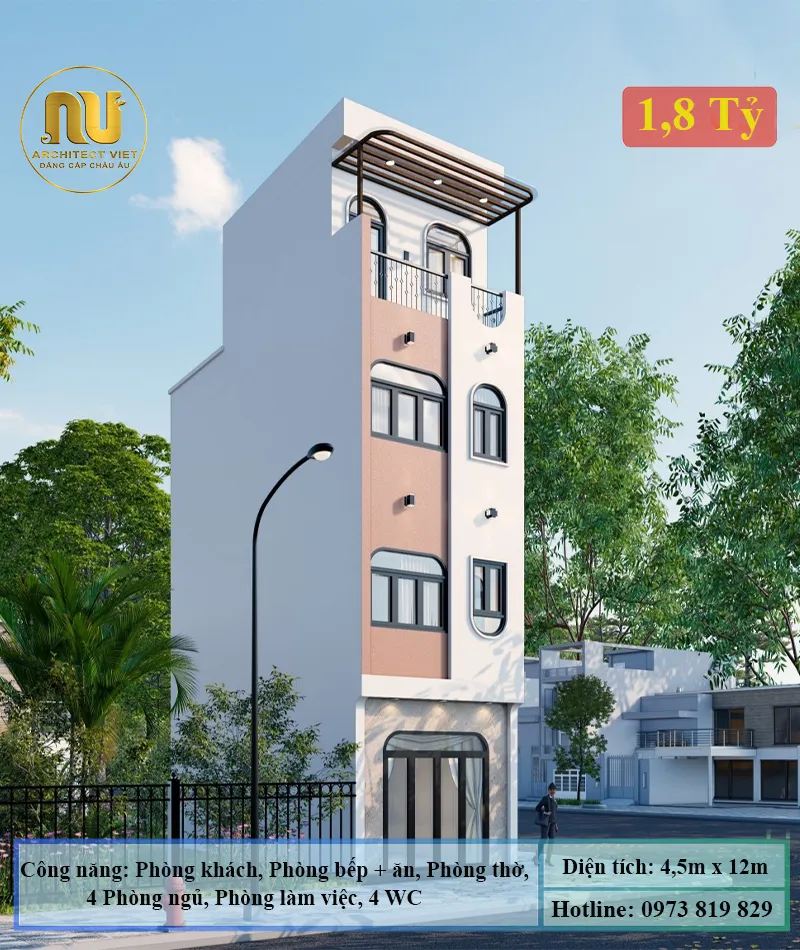 Mẫu Nhà 3 Tầng 1 Tum Hiện Đại – Không Gian Đẳng Cấp