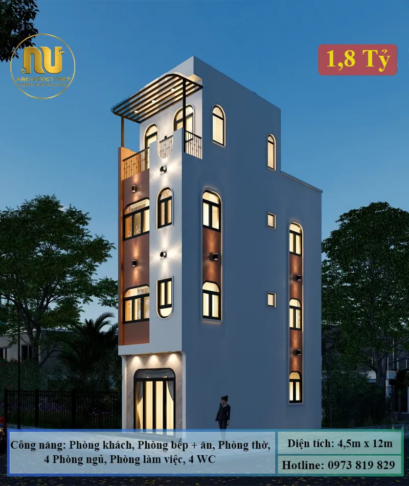 Mẫu Nhà 3 Tầng 1 Tum Hiện Đại – Không Gian Đẳng Cấp