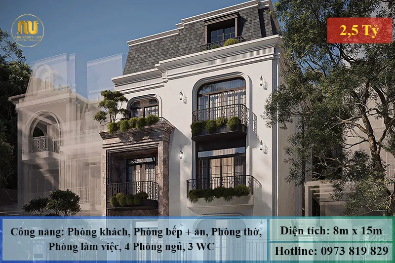 Mẫu Nhà 3 Tầng 8x15 – Thiết Kế Sang Trọng Hiện Đại