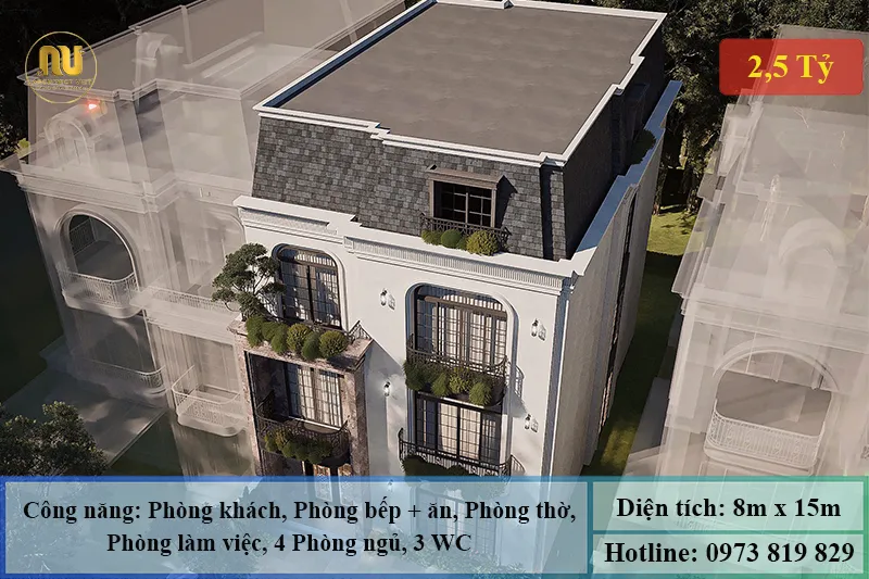 Mẫu Nhà 3 Tầng 8x15 – Thiết Kế Sang Trọng Hiện Đại