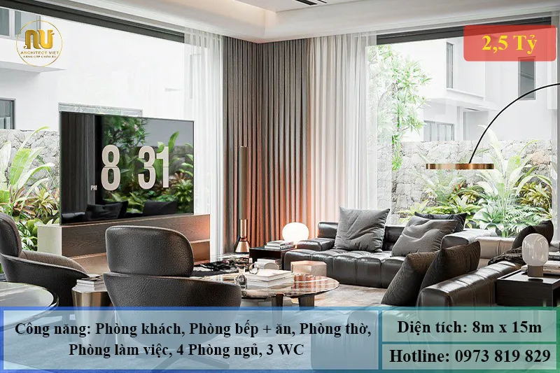 Mẫu Nhà 3 Tầng 8x15 – Thiết Kế Sang Trọng Hiện Đại