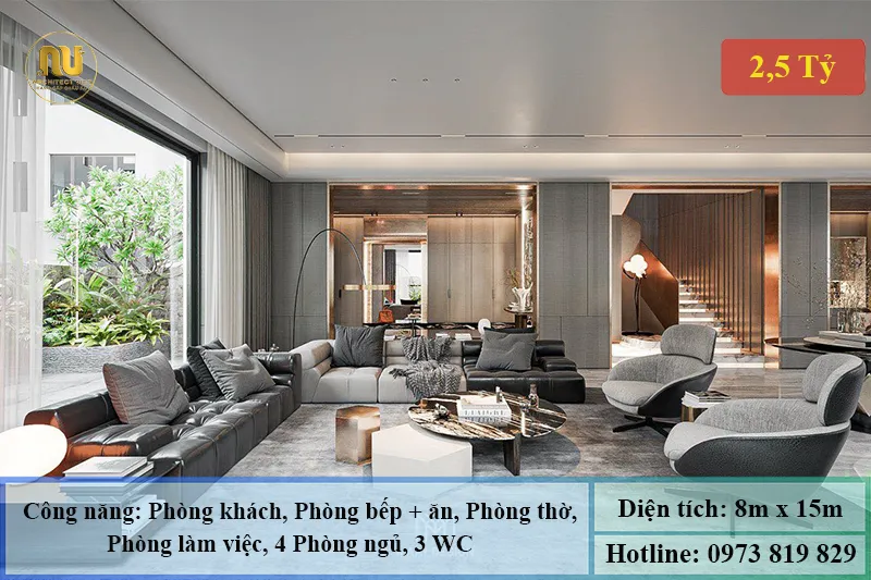 Mẫu Nhà 3 Tầng 8x15 – Thiết Kế Sang Trọng Hiện Đại