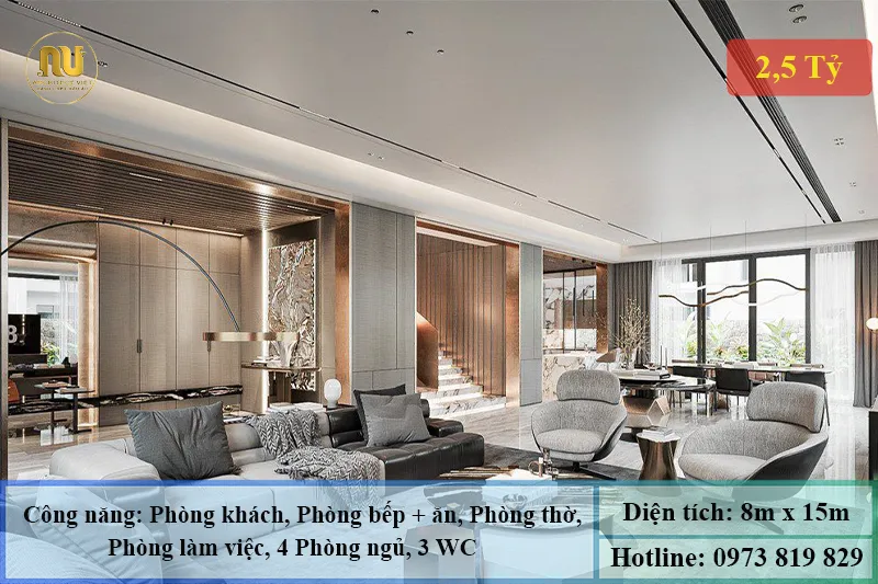 Mẫu Nhà 3 Tầng 8x15 – Thiết Kế Sang Trọng Hiện Đại