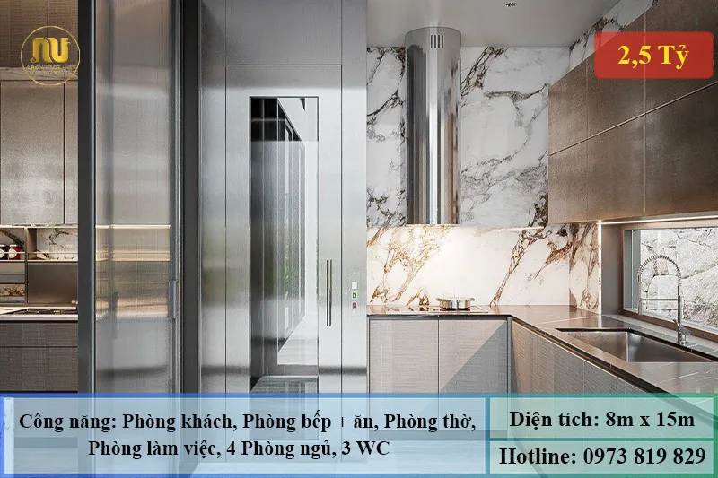 Mẫu Nhà 3 Tầng 8x15 – Thiết Kế Sang Trọng Hiện Đại