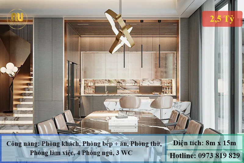 Mẫu Nhà 3 Tầng 8x15 – Thiết Kế Sang Trọng Hiện Đại