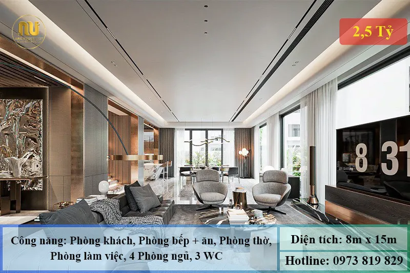 Mẫu Nhà 3 Tầng 8x15 – Thiết Kế Sang Trọng Hiện Đại