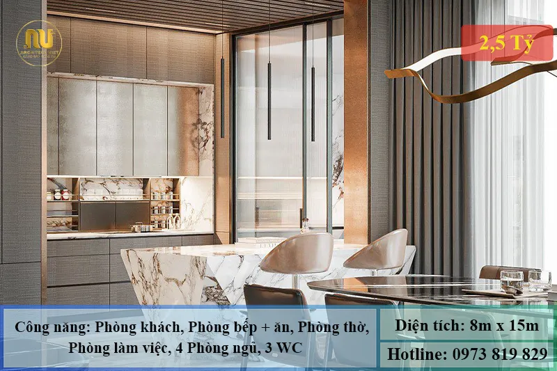 Mẫu Nhà 3 Tầng 8x15 – Thiết Kế Sang Trọng Hiện Đại