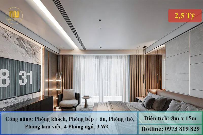 Mẫu Nhà 3 Tầng 8x15 – Thiết Kế Sang Trọng Hiện Đại