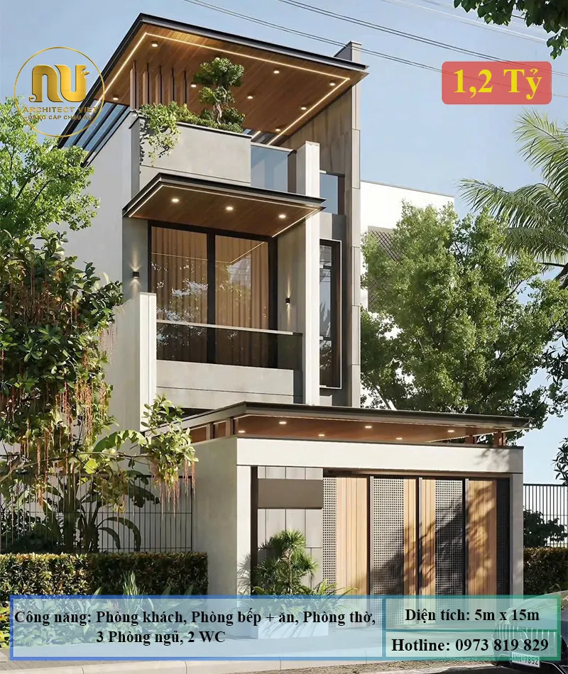 Đột Phá Kiến Trúc Mẫu Nhà 5x15m Có Giếng Trời