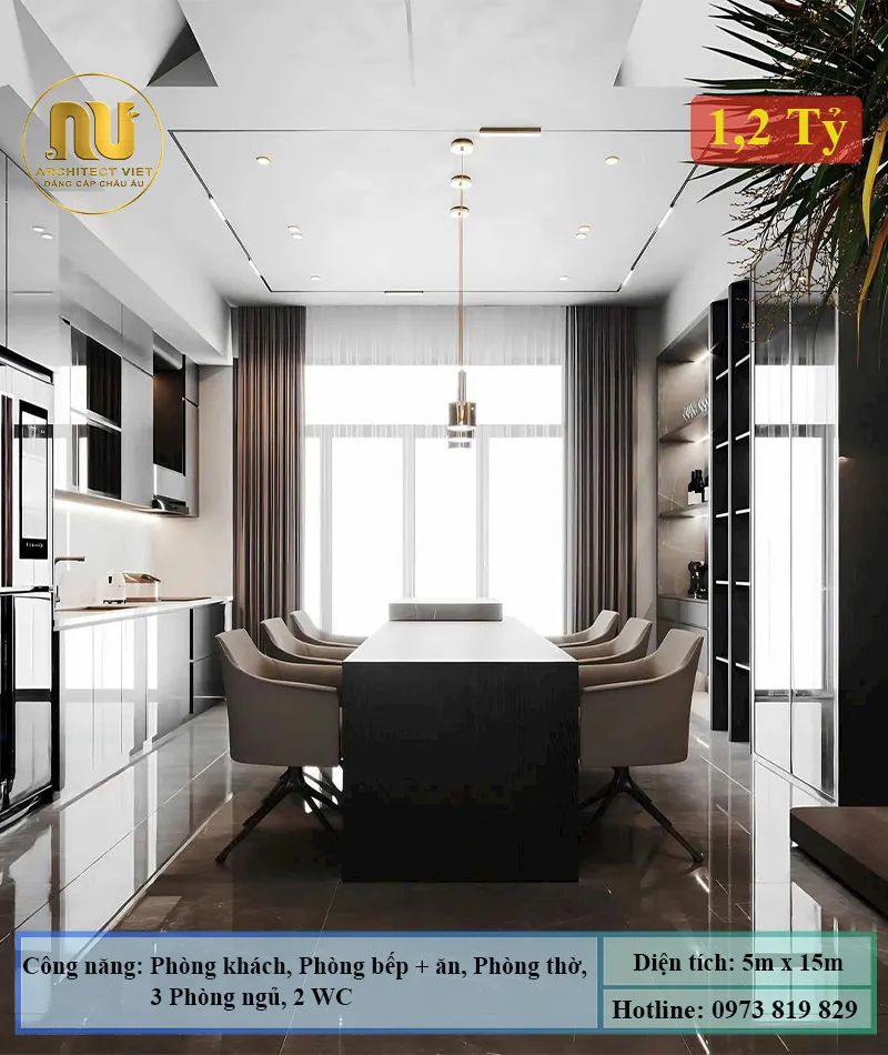 Đột Phá Kiến Trúc Mẫu Nhà 5x15m Có Giếng Trời