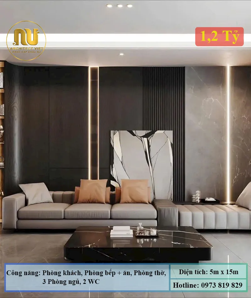 Đột Phá Kiến Trúc Mẫu Nhà 5x15m Có Giếng Trời