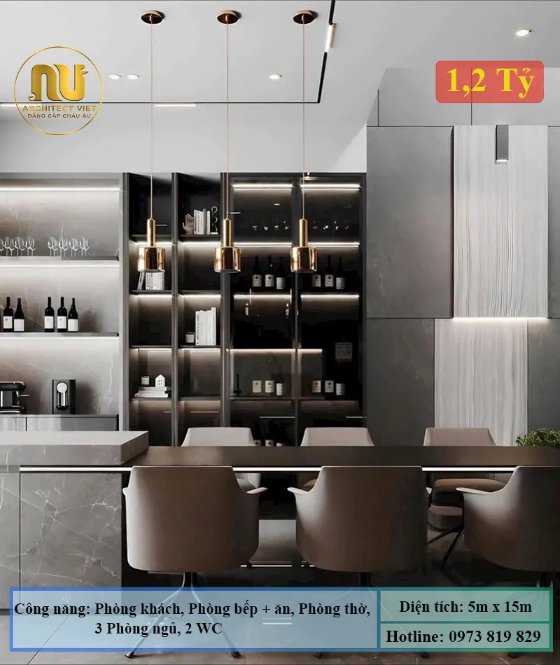 Đột Phá Kiến Trúc Mẫu Nhà 5x15m Có Giếng Trời