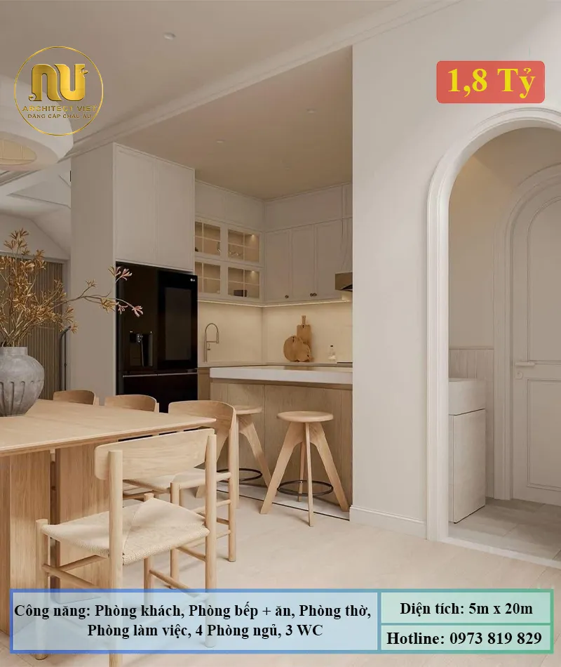 Mẫu Nhà 5x20 3 Tầng Hiện Đại, Tiện Nghi