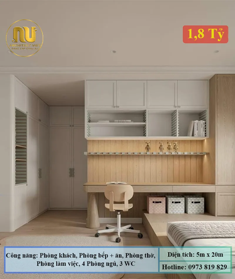 Mẫu Nhà 5x20 3 Tầng Hiện Đại, Tiện Nghi