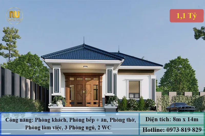Mẫu Nhà 8x14m – Không Gian Sống Tiện Nghi, Sang Trọng