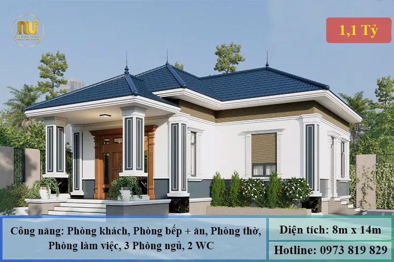 Mẫu Nhà 8x14m – Không Gian Sống Tiện Nghi, Sang Trọng