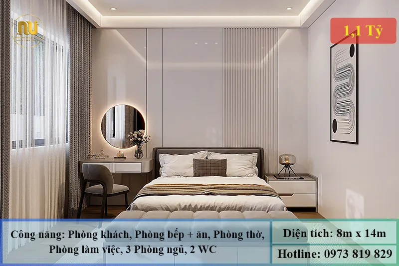 Mẫu Nhà 8x14m – Không Gian Sống Tiện Nghi, Sang Trọng