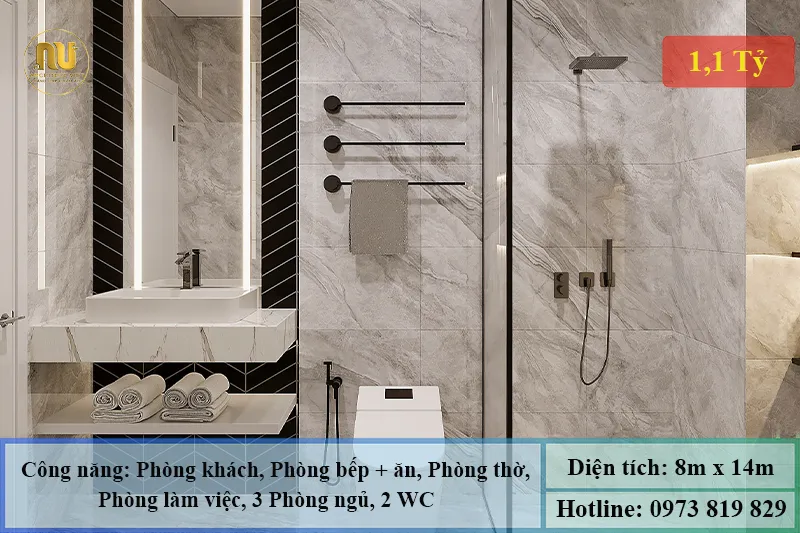 Mẫu Nhà 8x14m – Không Gian Sống Tiện Nghi, Sang Trọng