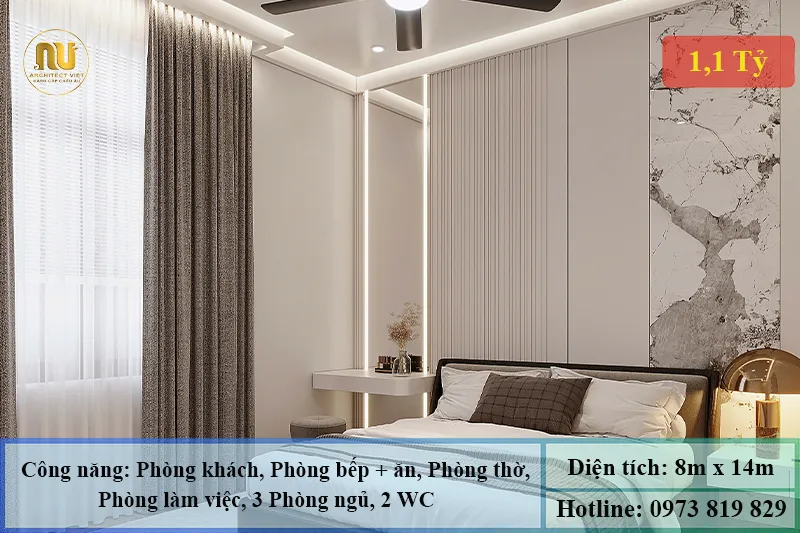 Mẫu Nhà 8x14m – Không Gian Sống Tiện Nghi, Sang Trọng