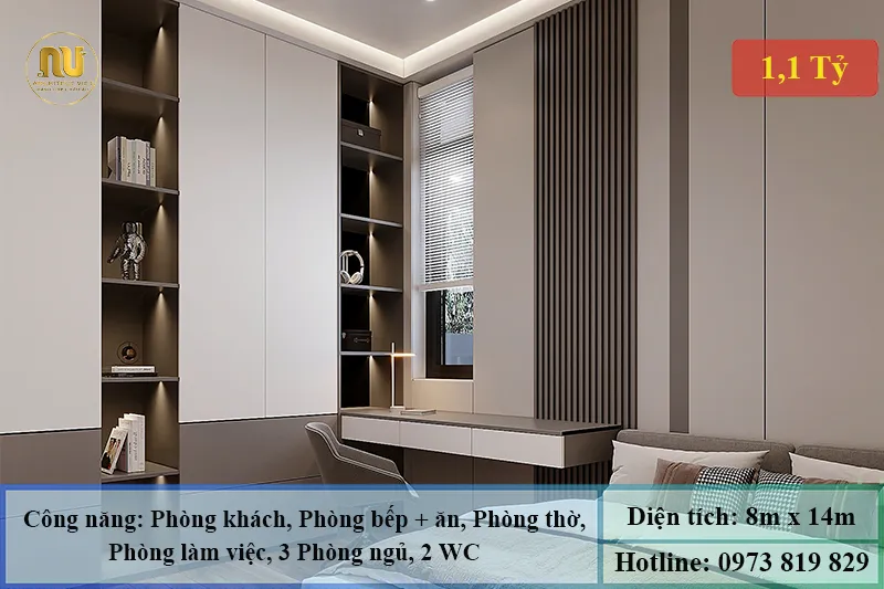 Mẫu Nhà 8x14m – Không Gian Sống Tiện Nghi, Sang Trọng