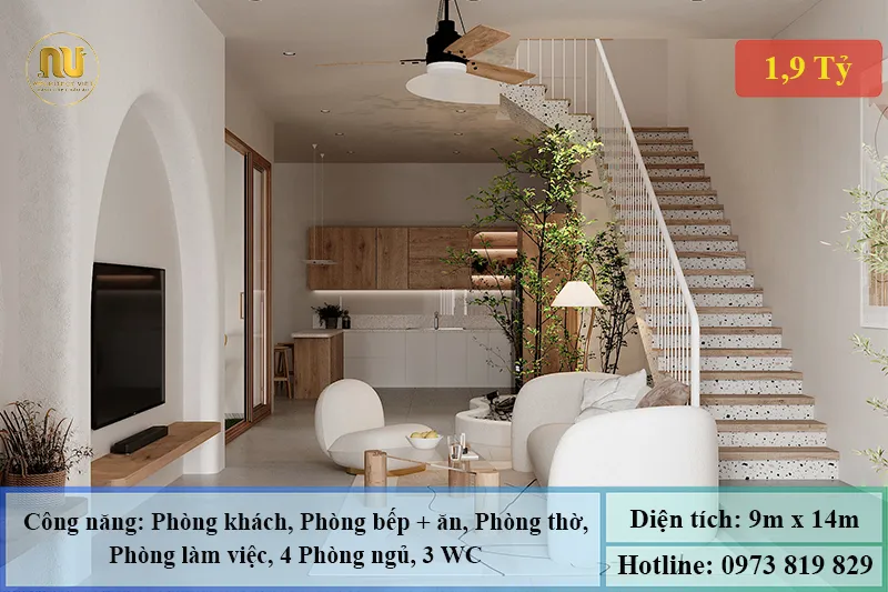 Mẫu Nhà 9x14m Hiện Đại 3 Tầng – Giải Pháp Không Gian Đẹp