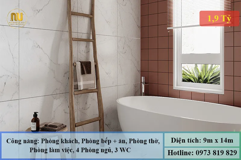 Mẫu Nhà 9x14m Hiện Đại 3 Tầng – Giải Pháp Không Gian Đẹp
