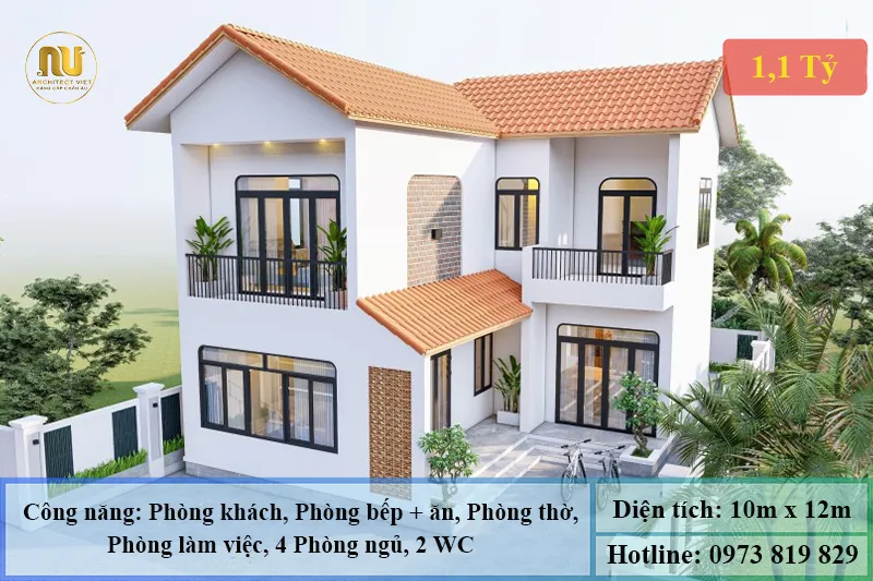 Mẫu Nhà Chữ L 2 Tầng Mái Thái – Không Gian Sống Hiện Đại