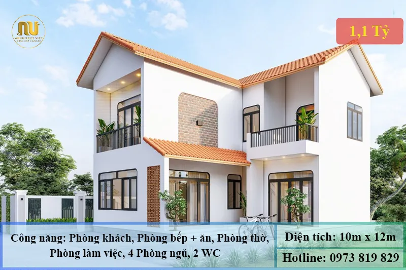 Mẫu Nhà Chữ L 2 Tầng Mái Thái – Không Gian Sống Hiện Đại